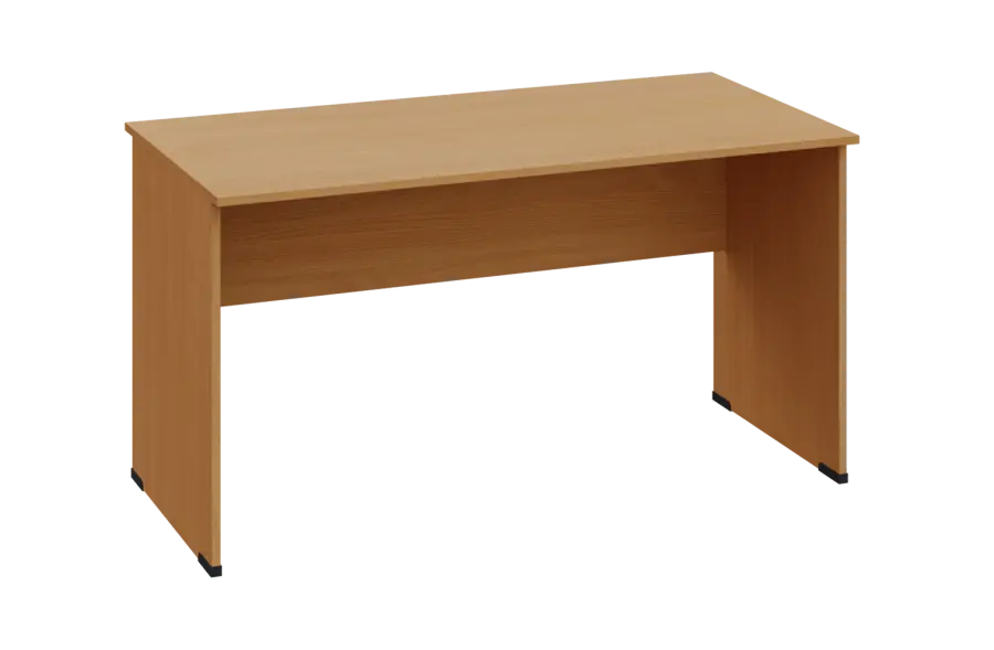 EPL 17 - 14 stůl kancelářský, dřevěná podnož, deska 18 mm, široký 1400 mm, buk Royal